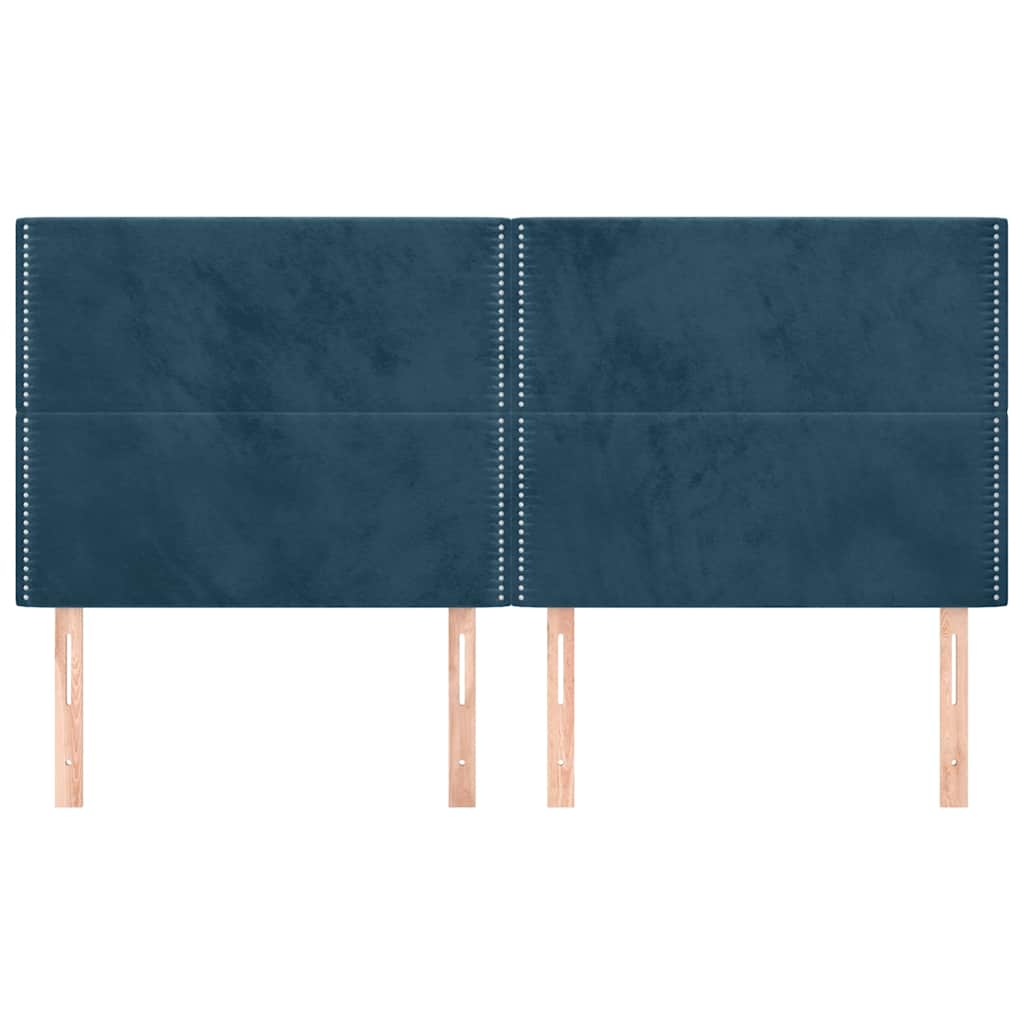vidaXL Kopfteil Dunkelblau 160 x 5 x 118/128 cm Samt