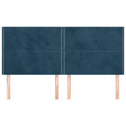 vidaXL Kopfteil Dunkelblau 160 x 5 x 118/128 cm Samt