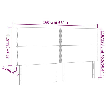 vidaXL Kopfteil Dunkelblau 160 x 5 x 118/128 cm Samt