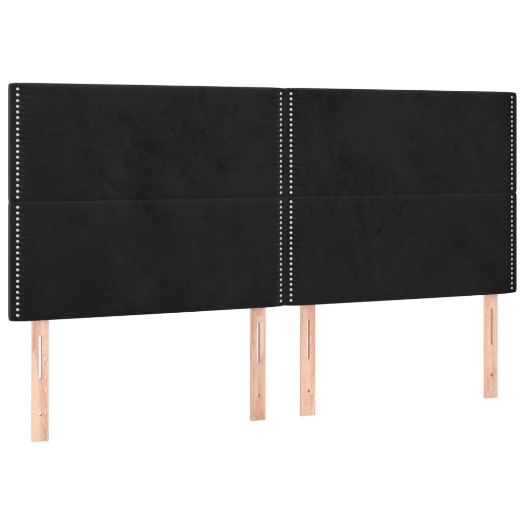 vidaXL Kopfteil Schwarz 180x5x118/128 cm Samt