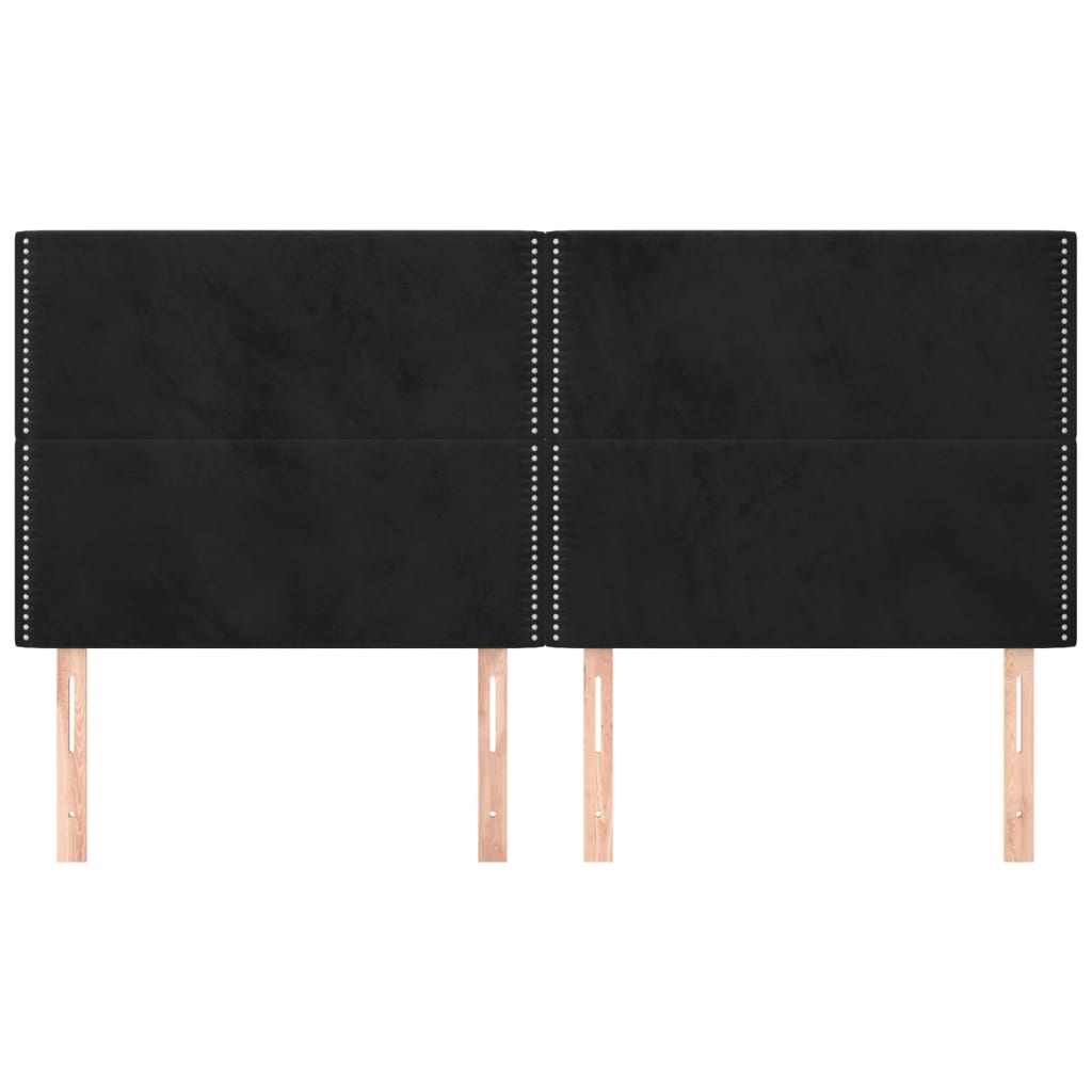 vidaXL Kopfteil Schwarz 180x5x118/128 cm Samt