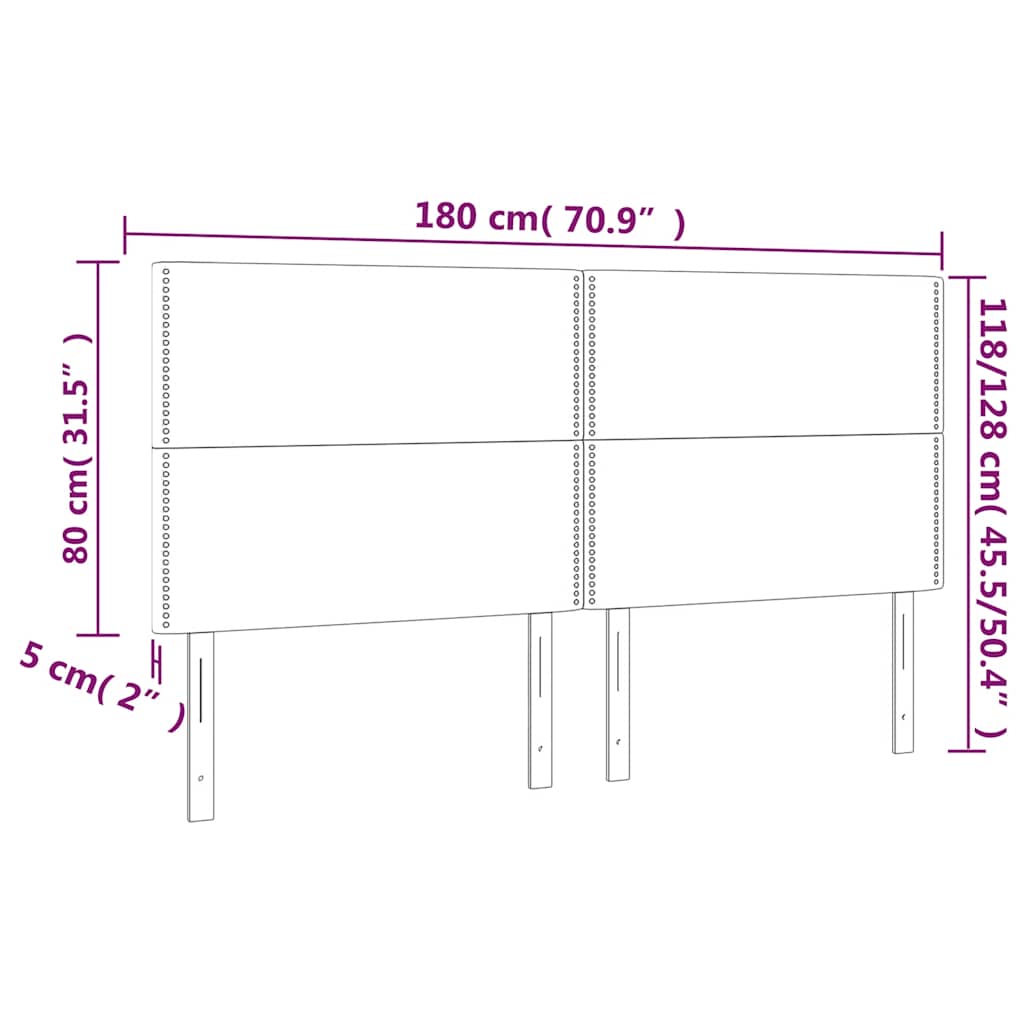 vidaXL Kopfteil Dunkelgrün 180x5x118/128 cm Samt