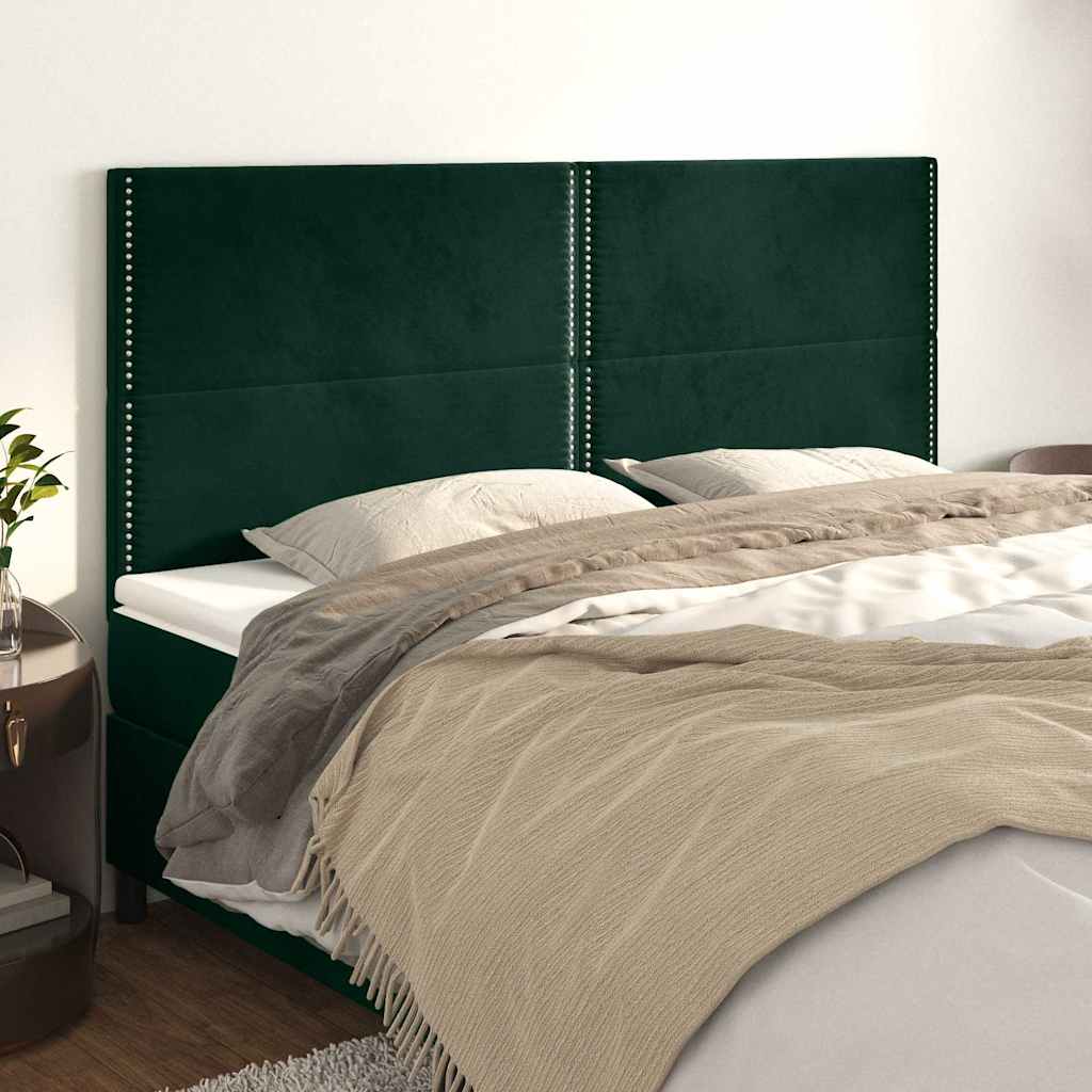 vidaXL Kopfteil Dunkelgrün 180x5x118/128 cm Samt
