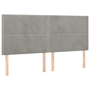vidaXL Kopfteil Hellgrau 200 x 5 x 118/128 cm Samt