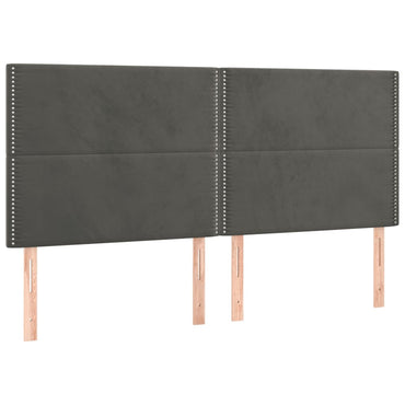 vidaXL Kopfteil Dunkelgrau 200 x 5 x 118/128 cm Samt