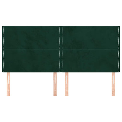 vidaXL Kopfteil Dunkelgrün 200 x 5 x 118/128 cm Samt