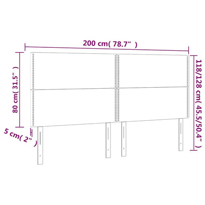 vidaXL Kopfteil Dunkelgrün 200 x 5 x 118/128 cm Samt