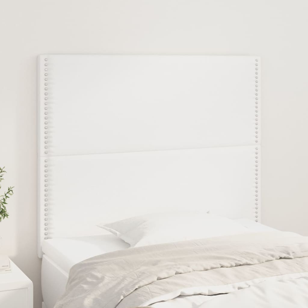 vidaXL Kopfteil Weiß 90x5x118/128 cm Kunstleder
