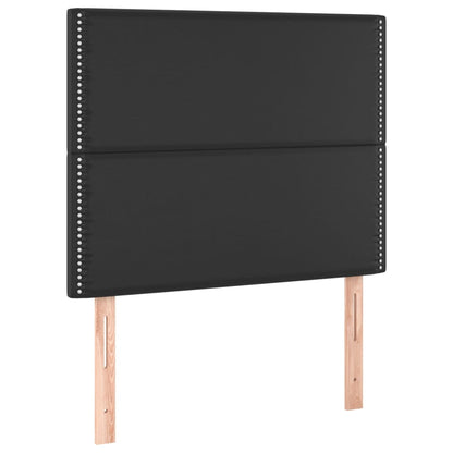 vidaXL Kopfteil Schwarz 100x5x118/128 cm Kunstleder