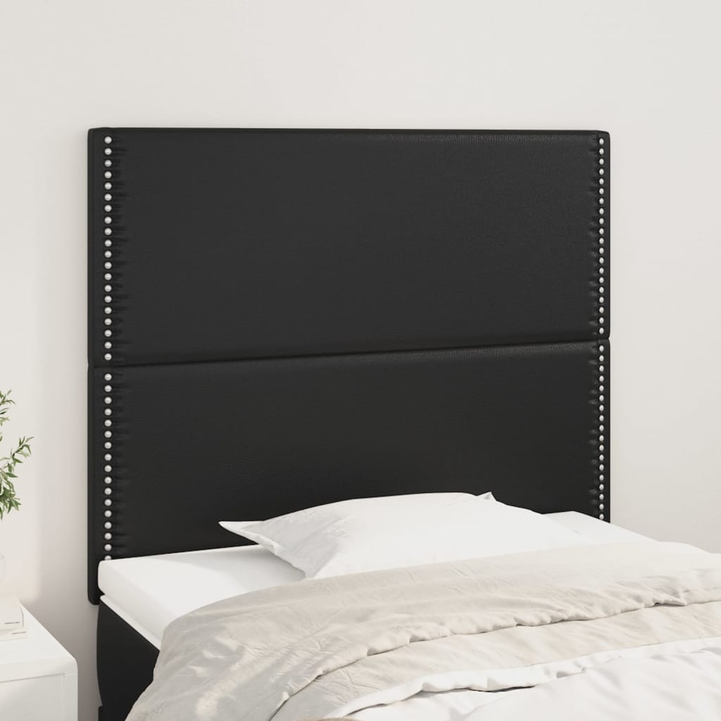 vidaXL Kopfteil Schwarz 100x5x118/128 cm Kunstleder
