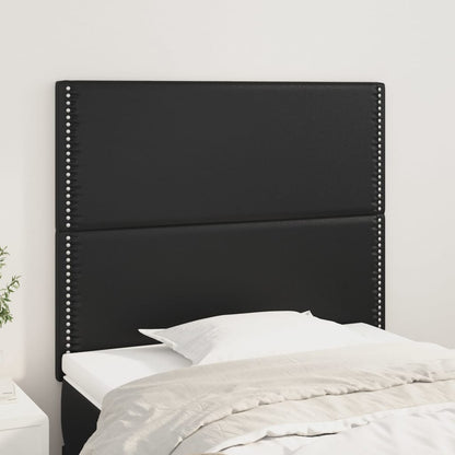 vidaXL Kopfteil Schwarz 100x5x118/128 cm Kunstleder