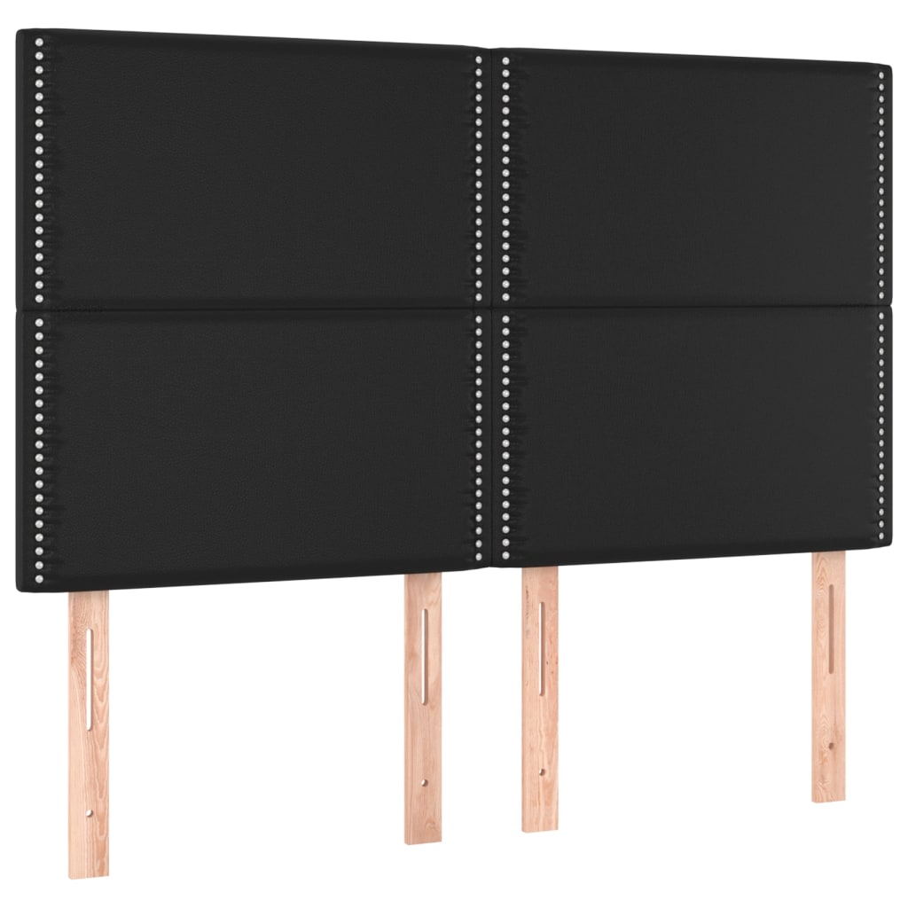 vidaXL Kopfteil Schwarz 144x5x118/128 cm Kunstleder