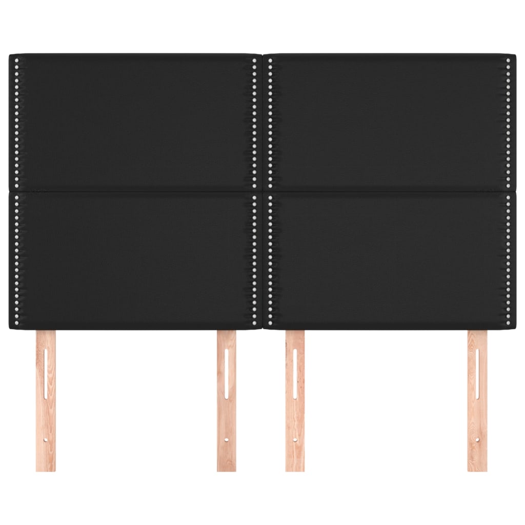 vidaXL Kopfteil Schwarz 144x5x118/128 cm Kunstleder