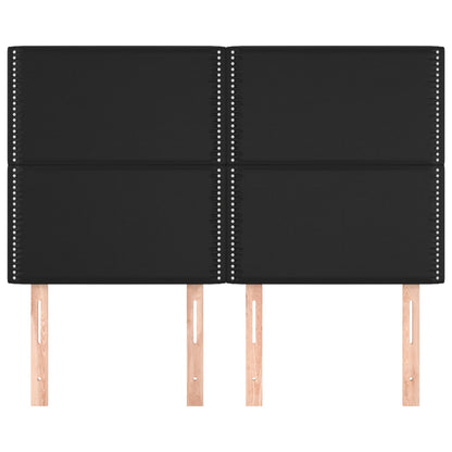 vidaXL Kopfteil Schwarz 144x5x118/128 cm Kunstleder