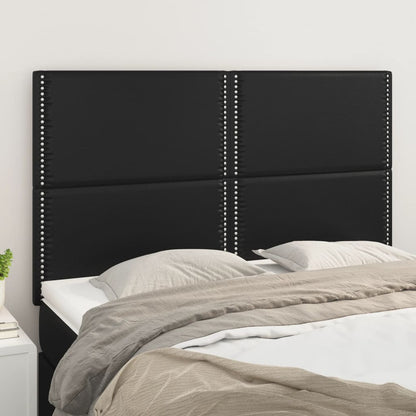 vidaXL Kopfteil Schwarz 144x5x118/128 cm Kunstleder