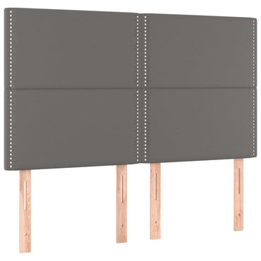 vidaXL Kopfteil Grau 144x5x118/128 cm Kunstleder