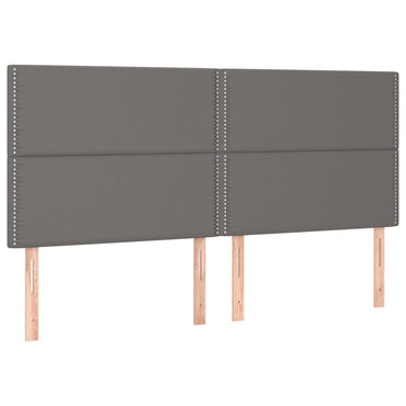 vidaXL Kopfteil Grau 180x5x118/128 cm Kunstleder