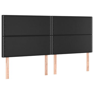 vidaXL Kopfteil Schwarz 200x5x118/128 cm Kunstleder