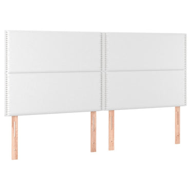 vidaXL Kopfteil Weiß 200x5x118/128 cm Kunstleder