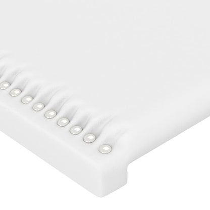 vidaXL Kopfteil Weiß 200x5x118/128 cm Kunstleder