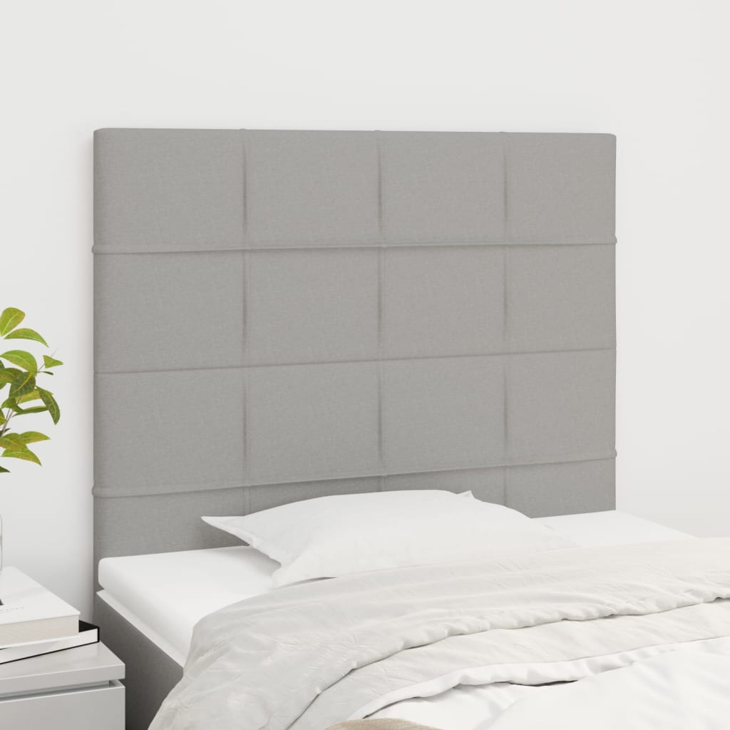 vidaXL Kopfteil Hellgrau 80x5x118/128 cm Stoff