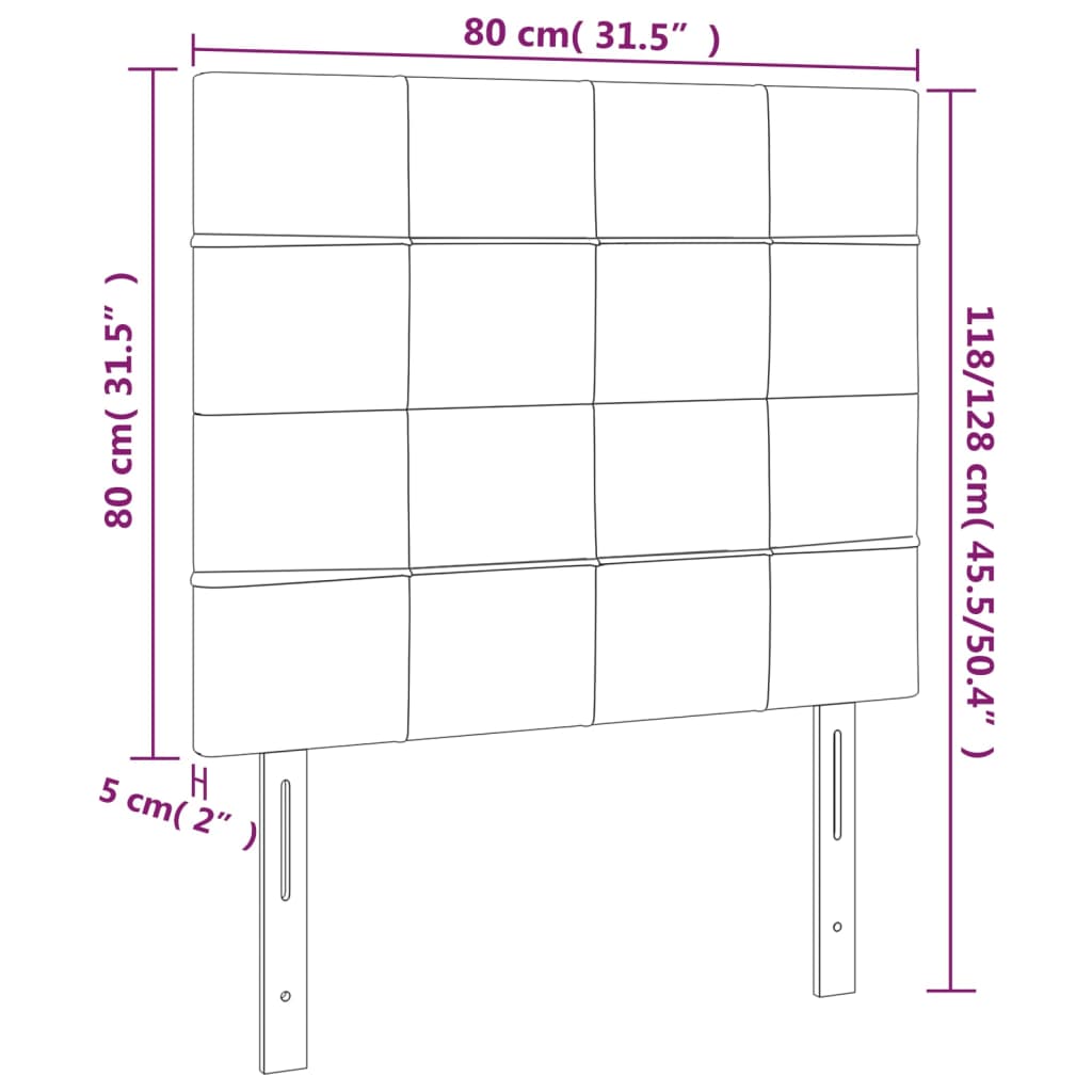 vidaXL Kopfteil Taupe 80x5x118/128 cm Stoff