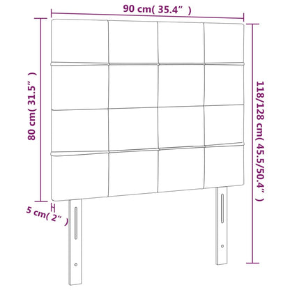vidaXL Kopfteil Dunkelgrau 90 x 5 x 118/128 cm Stoff