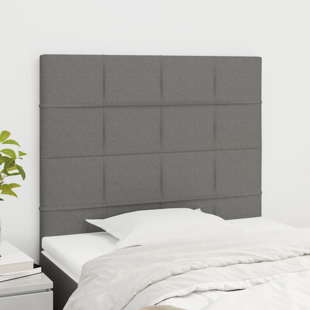 vidaXL Kopfteil Dunkelgrau 90 x 5 x 118/128 cm Stoff