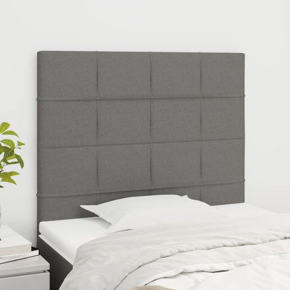 vidaXL Kopfteil Dunkelgrau 90 x 5 x 118/128 cm Stoff