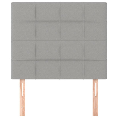 vidaXL Kopfteil Hellgrau 100 x 5 x 118/128 cm Stoff