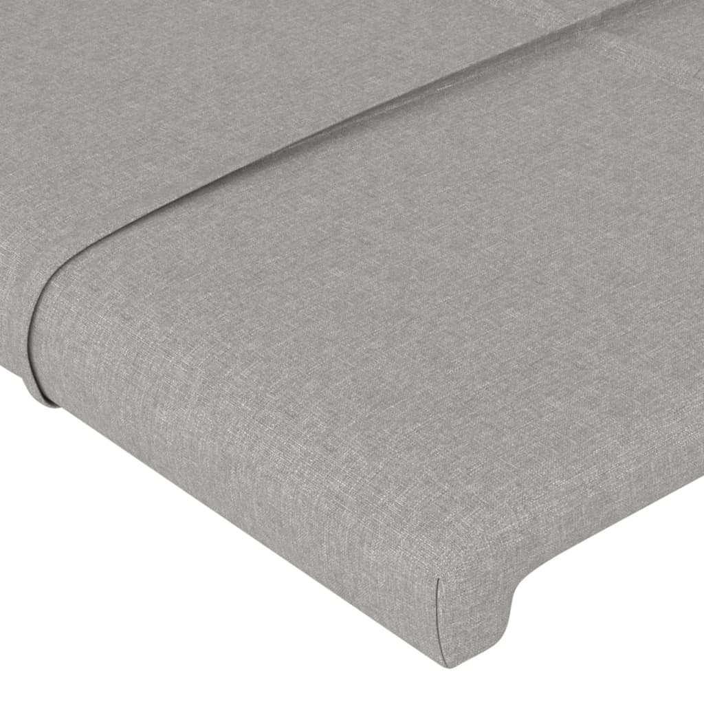 vidaXL Kopfteil Hellgrau 100 x 5 x 118/128 cm Stoff