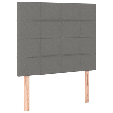 vidaXL Kopfteil Dunkelgrau 100 x 5 x 118/128 cm Stoff