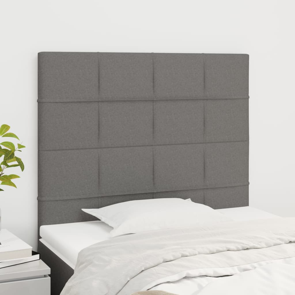 vidaXL Kopfteil Dunkelgrau 100 x 5 x 118/128 cm Stoff
