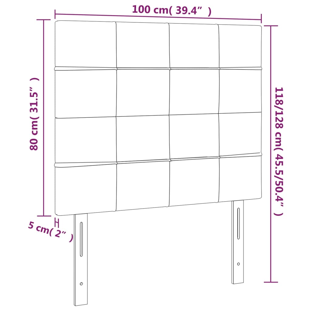 vidaXL Kopfteil Dunkelbraun 100 x 5 x 118/128 cm Stoff