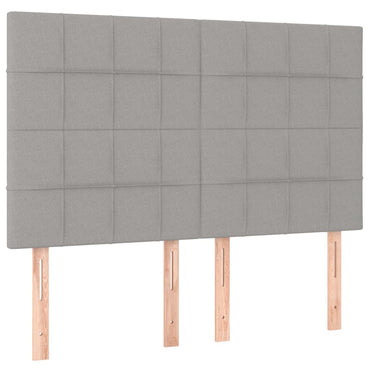 vidaXL Kopfteil Hellgrau 144x5x118/128 cm Stoff