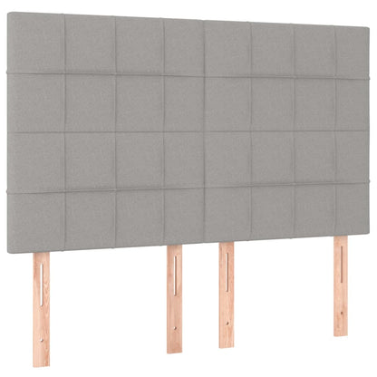 vidaXL Kopfteil Hellgrau 144x5x118/128 cm Stoff