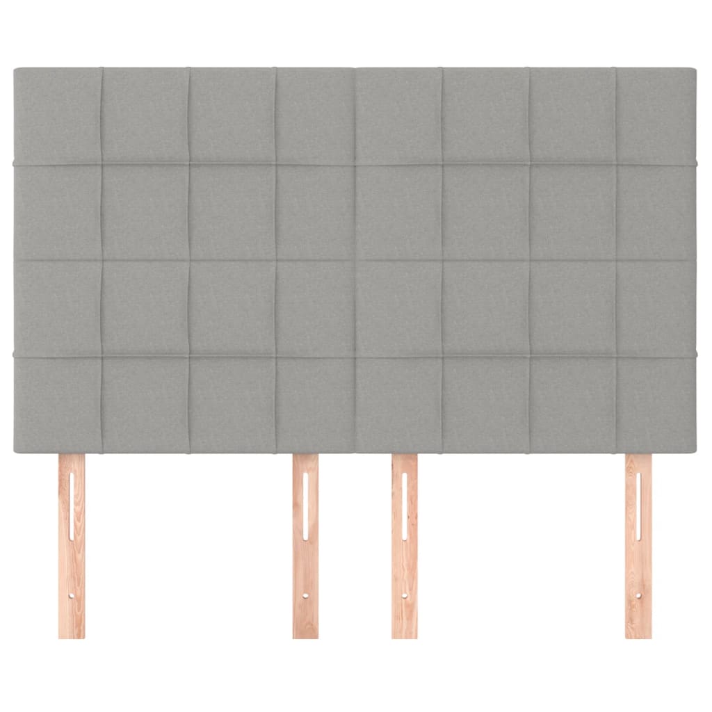 vidaXL Kopfteil Hellgrau 144x5x118/128 cm Stoff