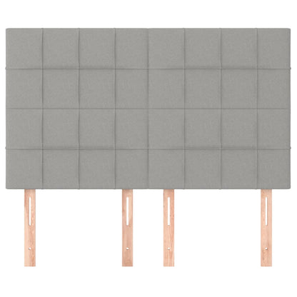 vidaXL Kopfteil Hellgrau 144x5x118/128 cm Stoff