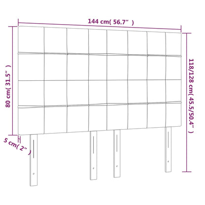 vidaXL Kopfteil Hellgrau 144x5x118/128 cm Stoff
