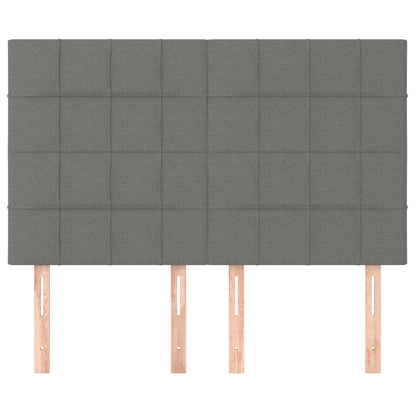 vidaXL Kopfteil Dunkelgrau 144 x 5 x 118/128 cm Stoff