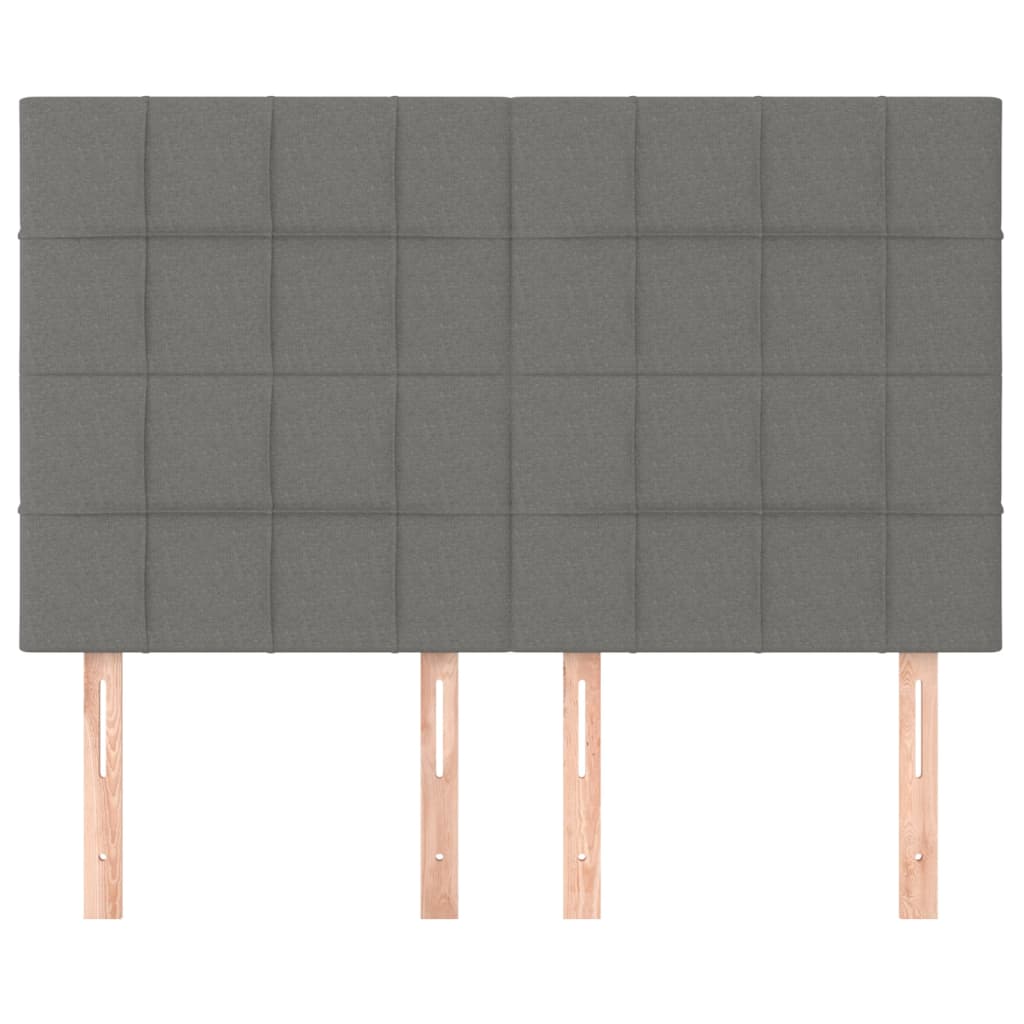 vidaXL Kopfteil Dunkelgrau 144 x 5 x 118/128 cm Stoff