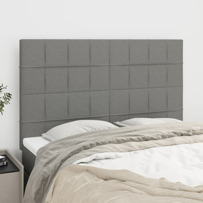 vidaXL Kopfteil Dunkelgrau 144 x 5 x 118/128 cm Stoff