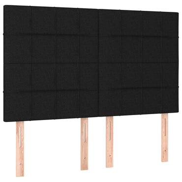 vidaXL Kopfteil Schwarz 144x5x118/128 cm Stoff