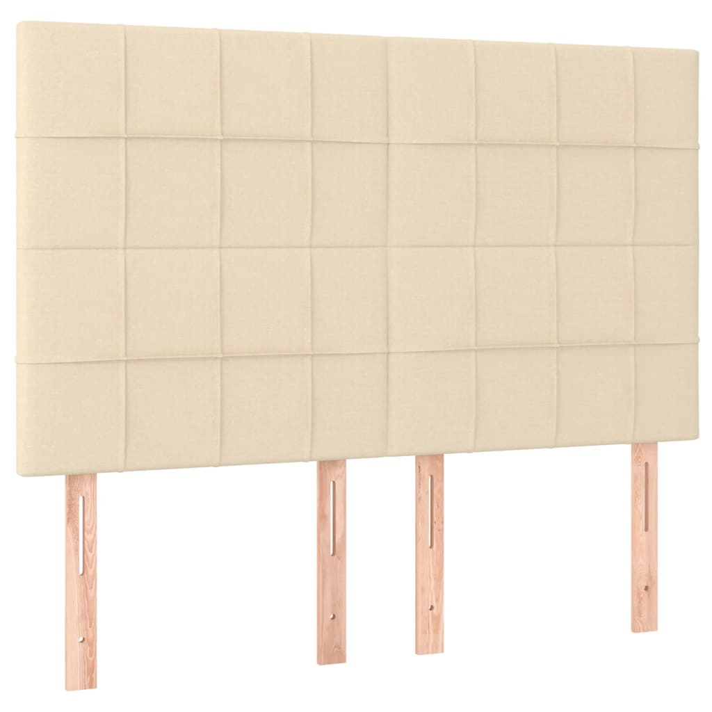 vidaXL Kopfteil Creme 144x5x118/128 cm Stoff