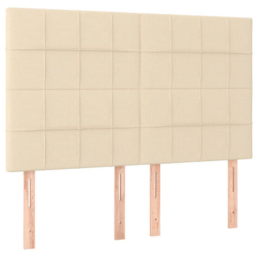 vidaXL Kopfteil Creme 144x5x118/128 cm Stoff