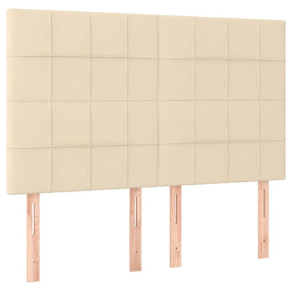 vidaXL Kopfteil Creme 144x5x118/128 cm Stoff
