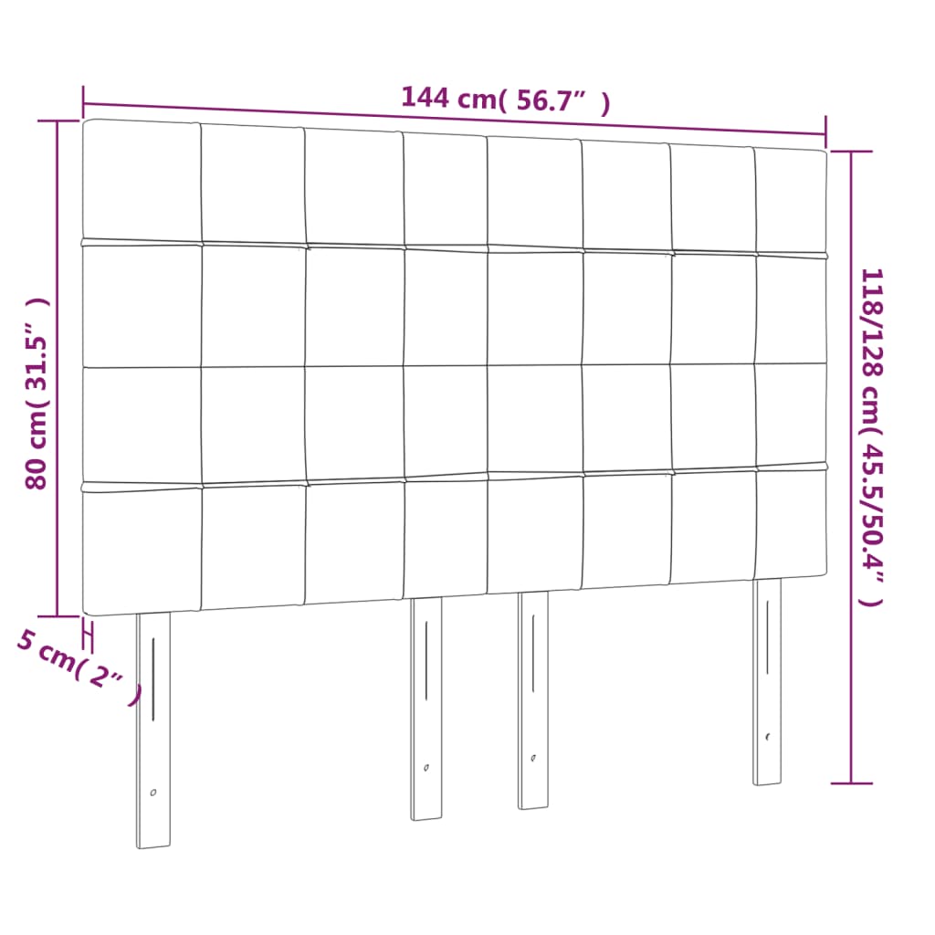 vidaXL Kopfteil Creme 144x5x118/128 cm Stoff