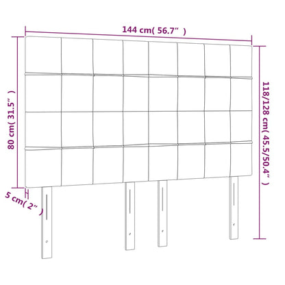 vidaXL Kopfteil Creme 144x5x118/128 cm Stoff