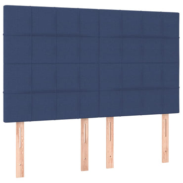 vidaXL Kopfteil Blau 144x5x118/128 cm Stoff