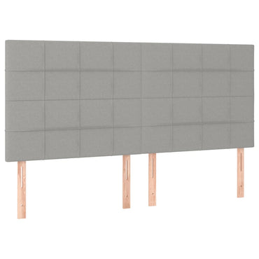 vidaXL Kopfteil Hellgrau 160 x 5 x 118/128 cm Stoff